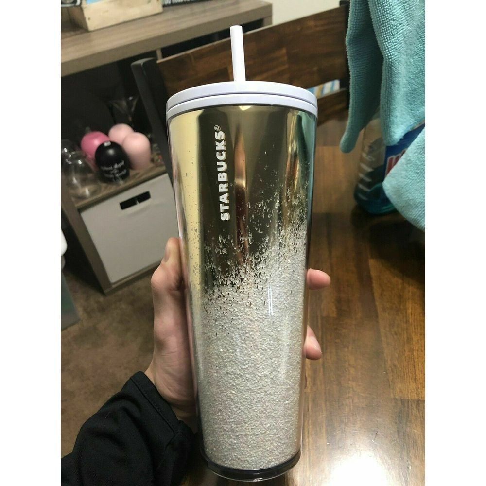 Starbucks 2019 Gold Confetti Glitter Cup